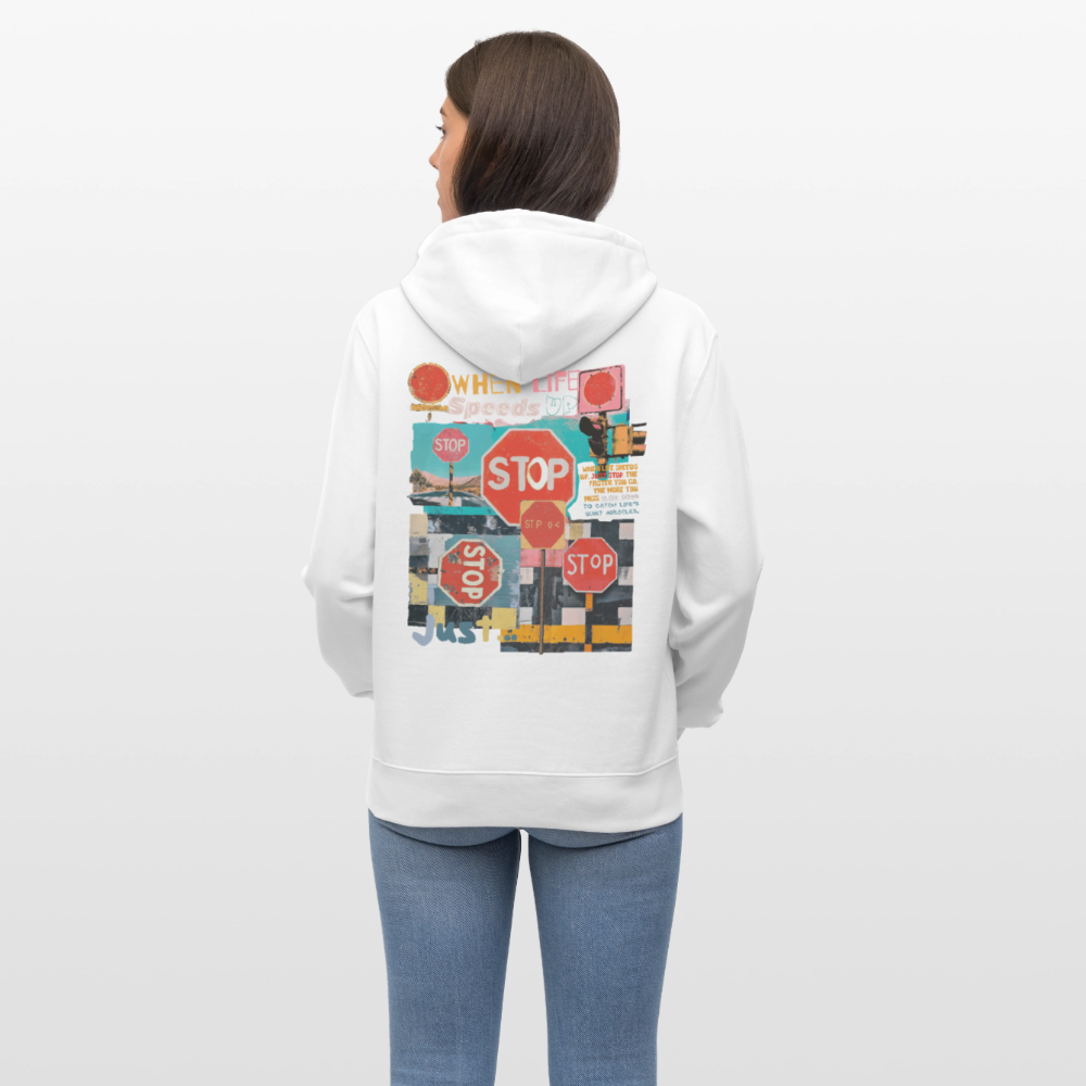 Solvarion, Stopp, 1st | Cruiser, Unisex Bio-Hoodie - Weiß