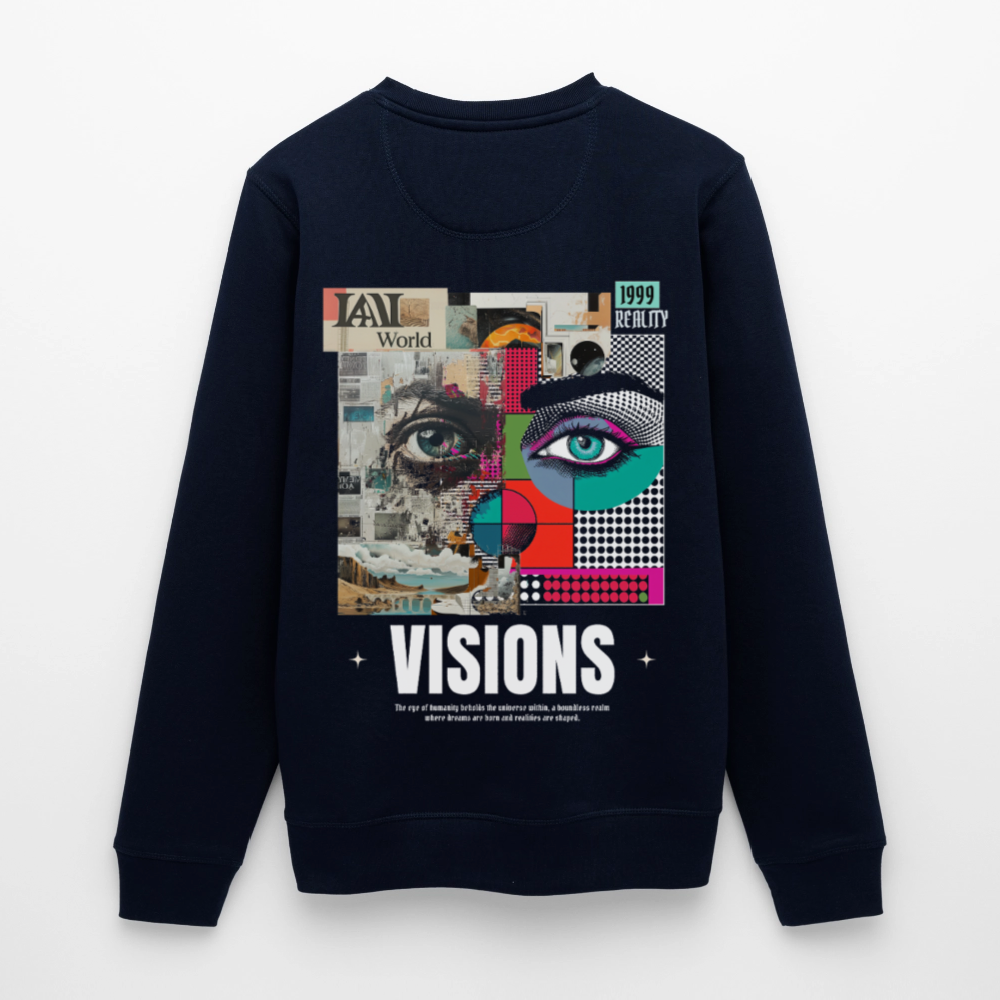 Omoikane, Augen, 1st | Roller, Unisex Bio-Sweatshirt - Navy