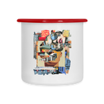 Seraphion, Gesichter, 1st | Emaille-Tasse - Weiß/Rot