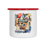 Seraphion, Gesichter, 1st | Emaille-Tasse - Weiß/Rot