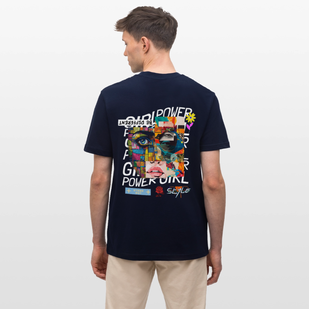 Xizir, Gesicht, 1st | Essential, Relaxed Fit Unisex Bio T-Shirt - Navy
