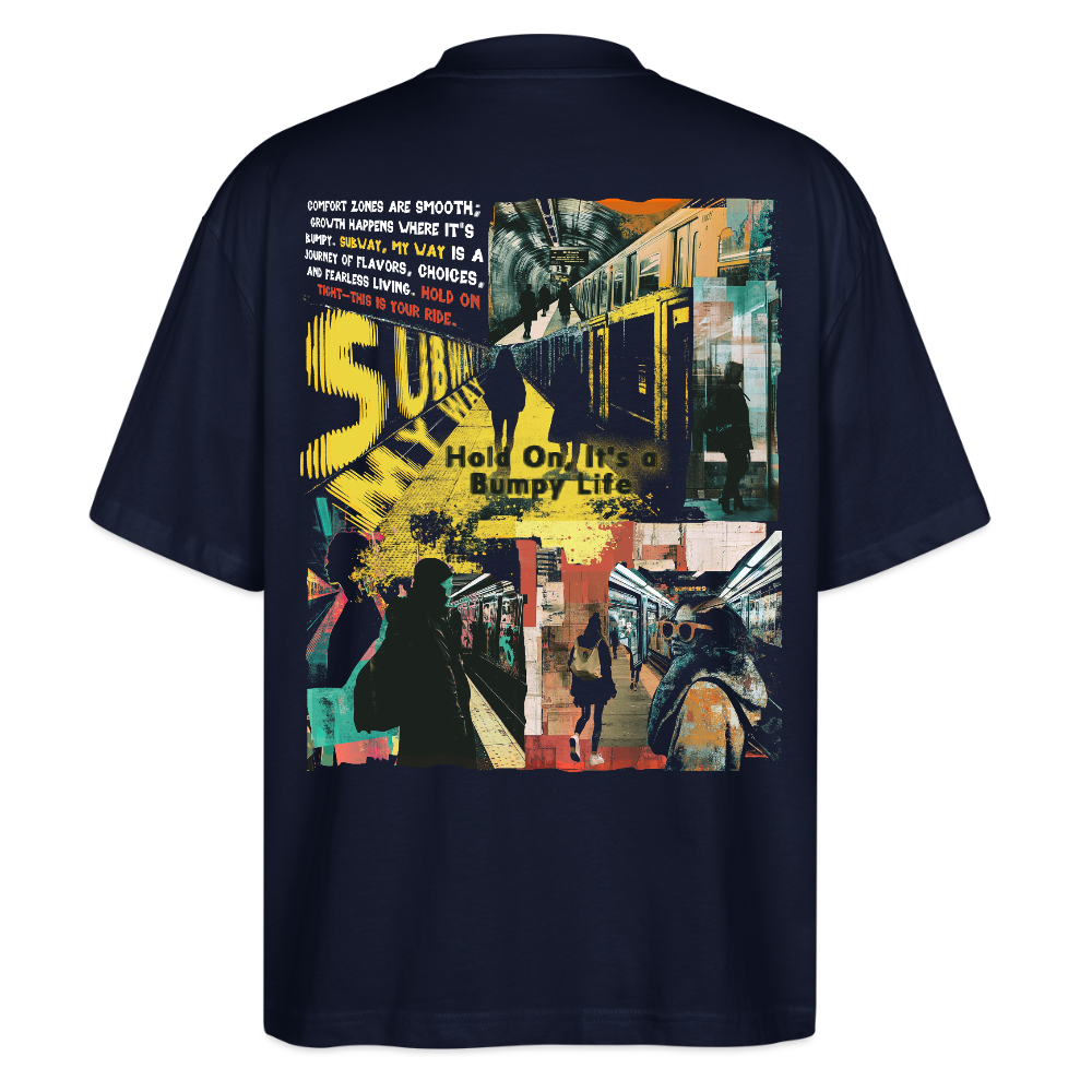 Dionyson, U-Bahn, 1st | Blaster, Oversize Bio T-Shirt, Unisex - Navy