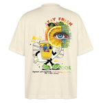 Neptaros, Zitrone, 1st | Blaster, Oversize Bio T-Shirt, Unisex - Weißgrau