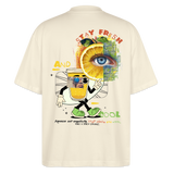 Neptaros, Zitrone, 1st | Blaster, Oversize Bio T-Shirt, Unisex - Weißgrau