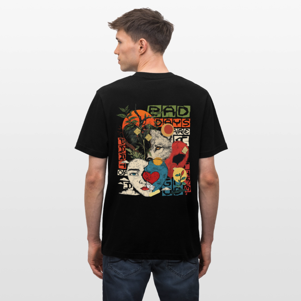 Eosan, Wolf, 1st | Essential, Relaxed Fit Unisex Bio T-Shirt - Schwarz