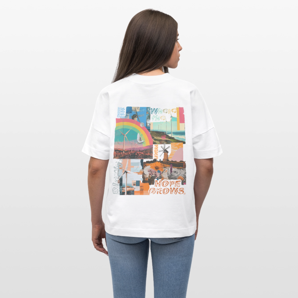 Nyxaris2, Windmühle, 1st | Blaster, Oversize Bio T-Shirt, Unisex - Weiß