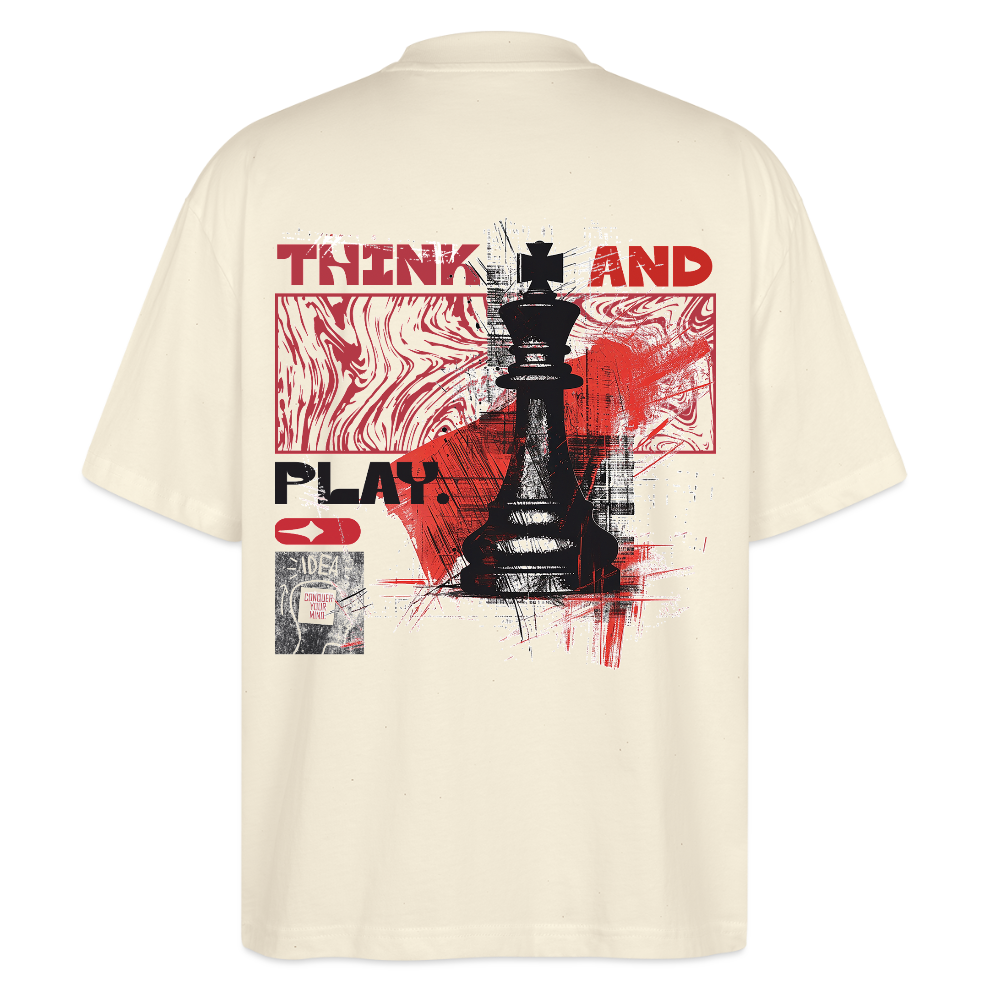 Orionis, Schach, 1st | Blaster, Oversize Bio T-Shirt, Unisex - Weißgrau