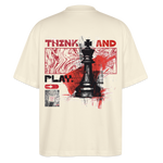 Orionis, Schach, 1st | Blaster, Oversize Bio T-Shirt, Unisex - Weißgrau
