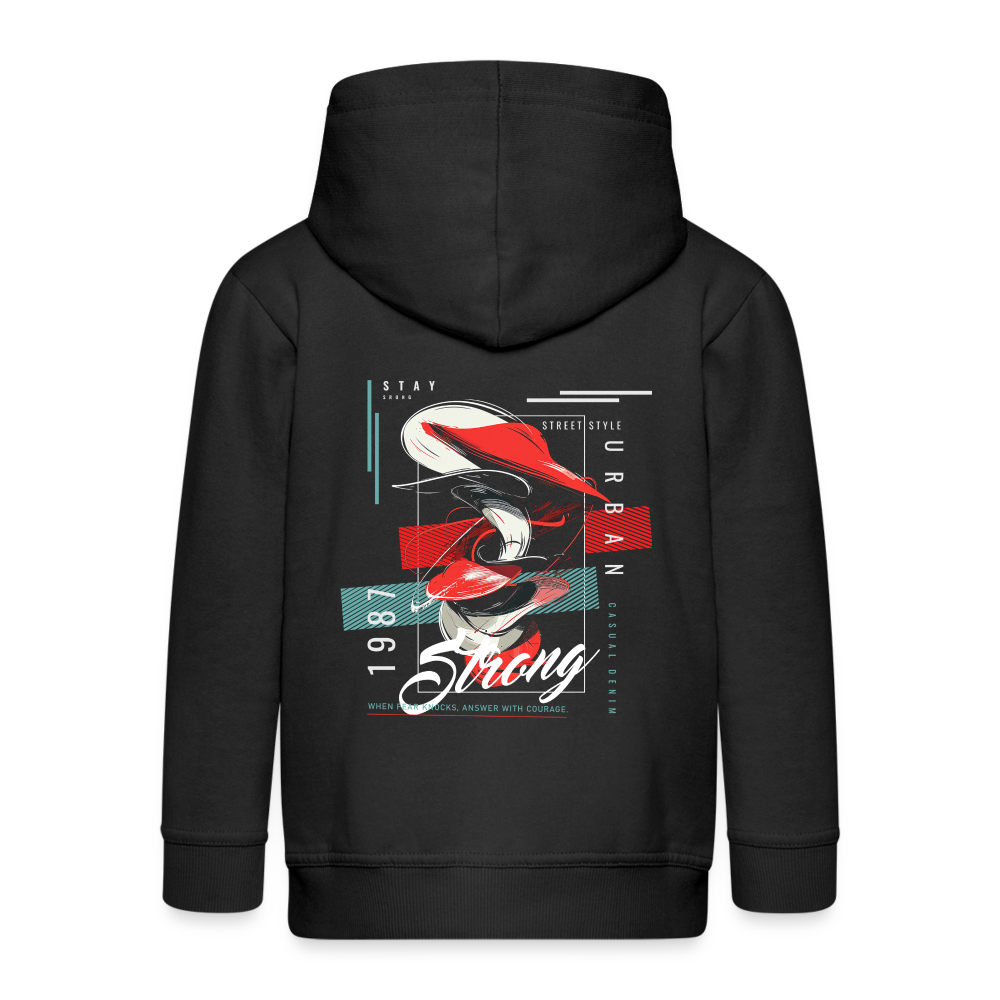 Guanyin, Muschel, 1st | Kinder Zip Hoodie - Schwarz