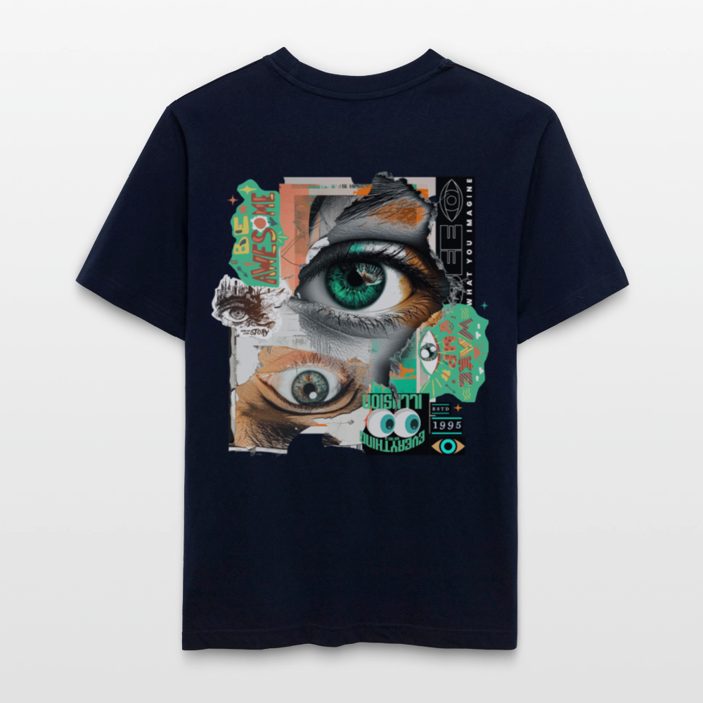 Siegfried, Augen, 1st | Essential, Relaxed Fit Unisex Bio T-Shirt - Navy