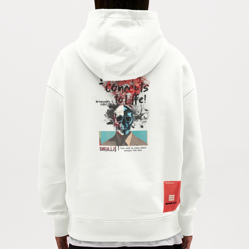 Titanis, Totenkopf, 1st | Heavyweight Oversized Bio Hoodie, Unisex - OFF WHITE