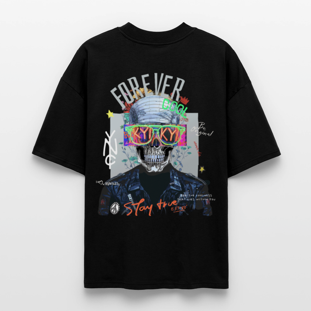 Fenriswolf, Totenkopf, 1st | Blaster, Oversize Bio T-Shirt, Unisex - Schwarz