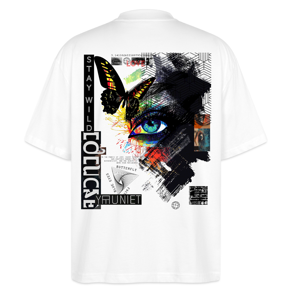 Eldorwyn, Auge, 1st | Blaster, Oversize Bio T-Shirt, Unisex - Weiß