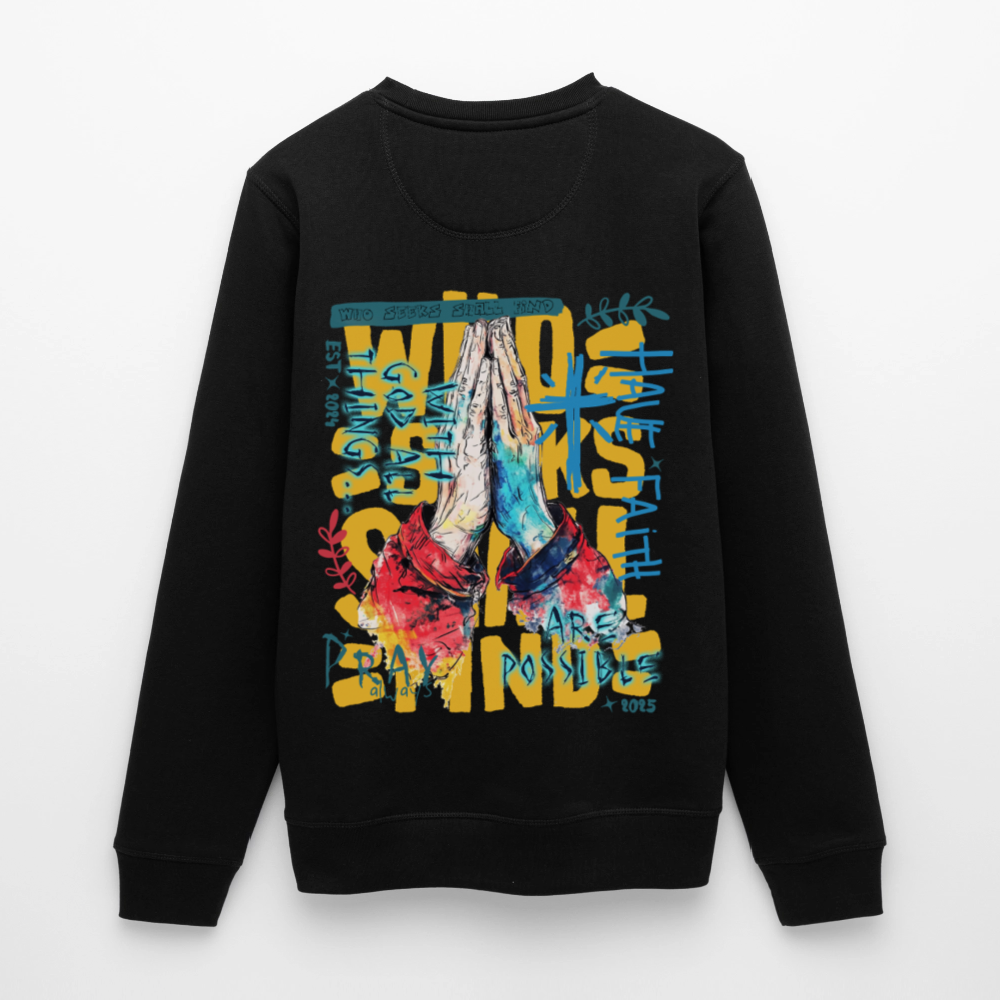Perseus, Beten, 1st | Roller, Unisex Bio-Sweatshirt - Schwarz