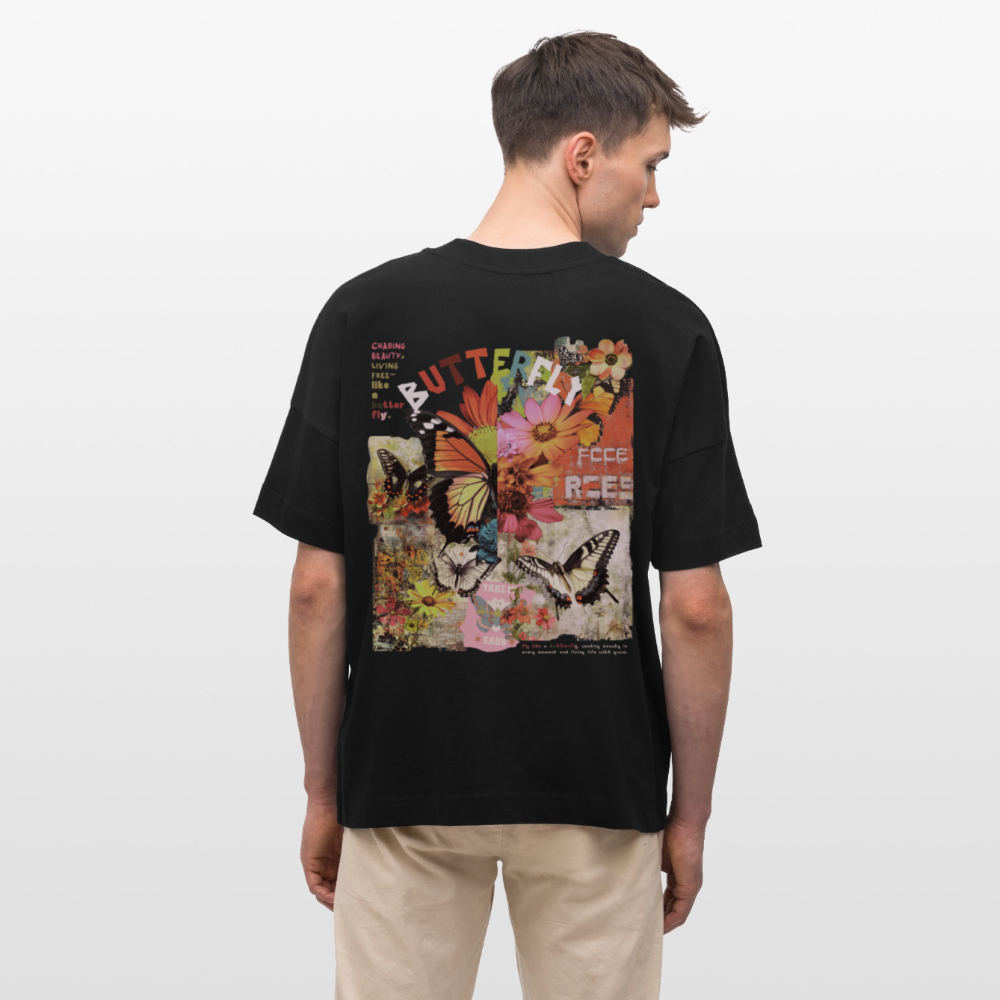 Azaroth2, Schmetterling, 1st | Blaster, Oversize Bio T-Shirt, Unisex - Schwarz