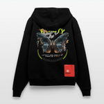 Harith, Schmetterling, 1st | Heavyweight Oversized Bio Zip Hoodie, Unisex - SOLID BLACK