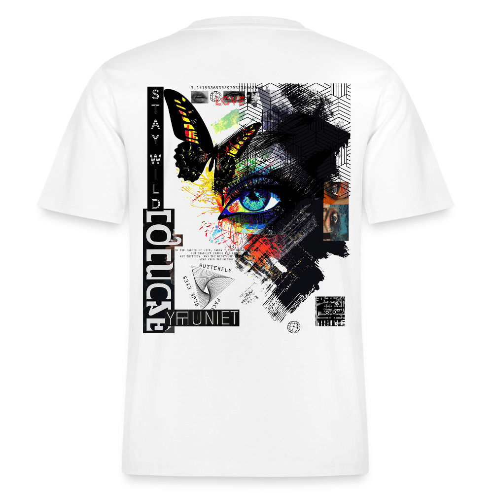 Eldorwyn, Auge, 1st | Essential, Relaxed Fit Unisex Bio T-Shirt - Weiß