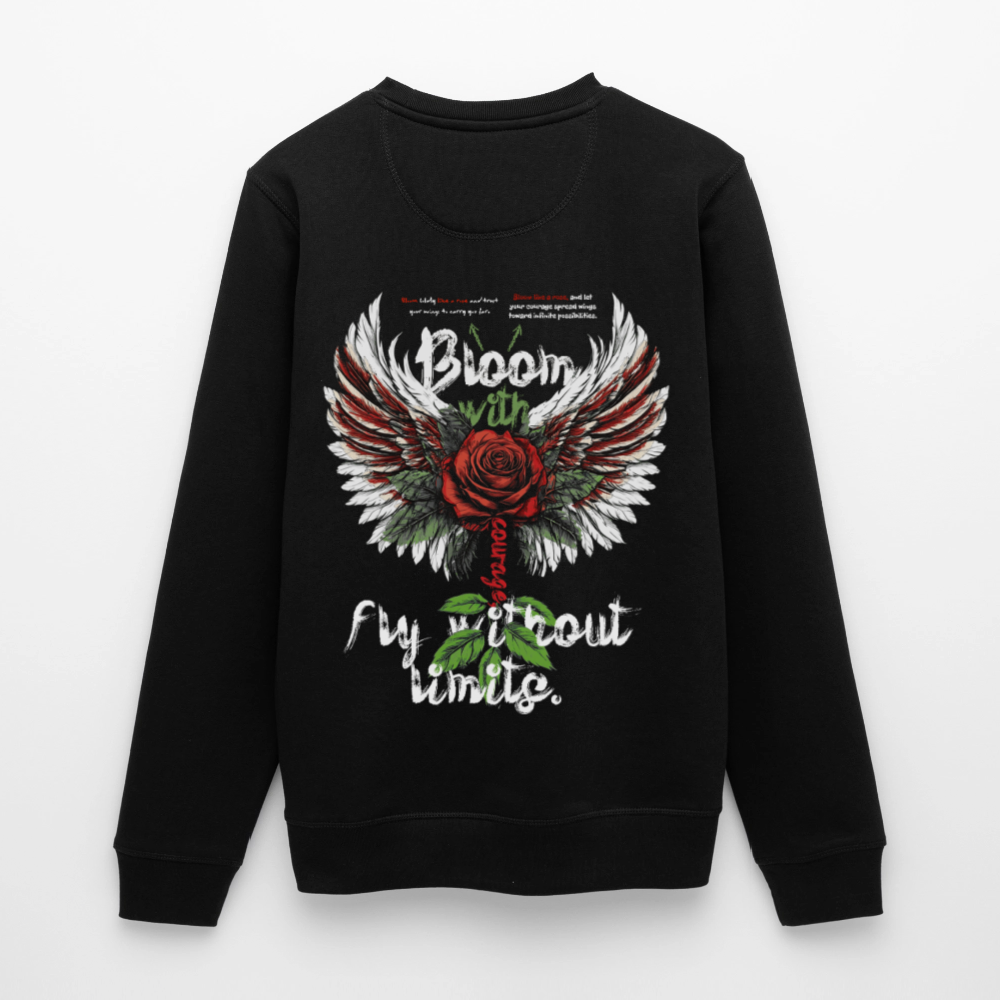 Amaterasu , Engelsflügel, 1st | Roller, Unisex Bio-Sweatshirt - Schwarz