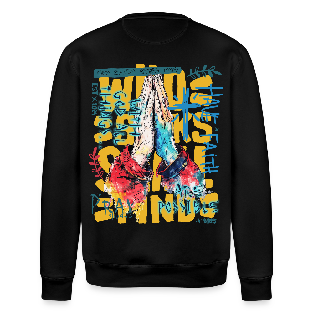 Perseus, Beten, 1st | Roller, Unisex Bio-Sweatshirt - Schwarz
