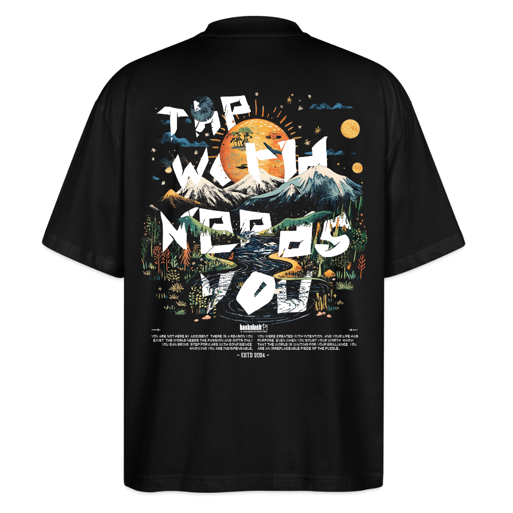 Ereshkigal, Berge, 1st | Blaster, Oversize Bio T-Shirt, Unisex - Schwarz