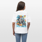 Calveron, Skelet, 1st | Blaster, Oversize Bio T-Shirt, Unisex - Weiß