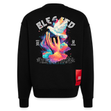 Posei, Taube, 1st | Heavyweight Oversized Bio Sweater, Unisex - SOLID BLACK