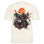 Vaermundis, Wolf, 1st | Essential, Relaxed Fit Unisex Bio T-Shirt - Naturweiß 