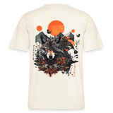 Vaermundis, Wolf, 1st | Essential, Relaxed Fit Unisex Bio T-Shirt - Naturweiß 