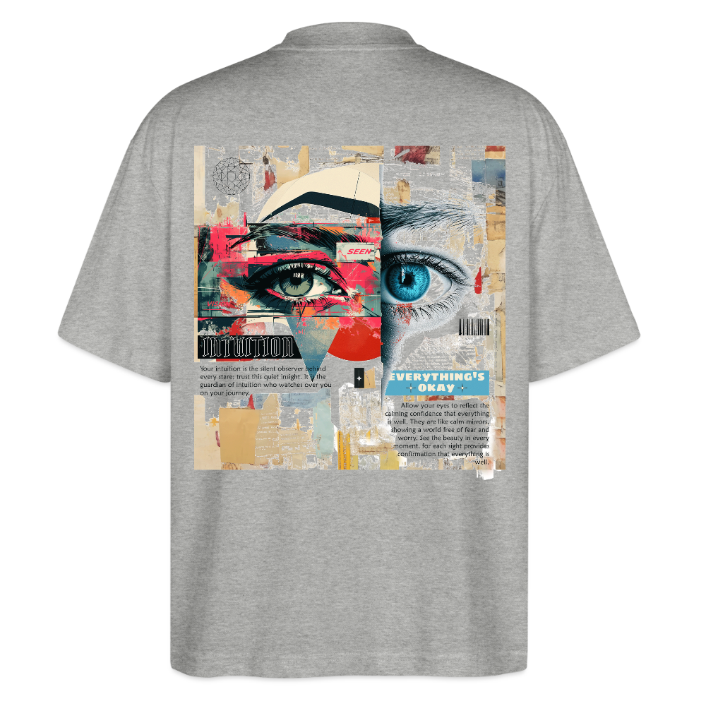 Marsyros, Augen, 1st | Blaster, Oversize Bio T-Shirt, Unisex - Grau meliert