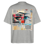 Marsyros, Augen, 1st | Blaster, Oversize Bio T-Shirt, Unisex - Grau meliert