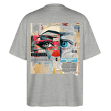 Marsyros, Augen, 1st | Blaster, Oversize Bio T-Shirt, Unisex - Grau meliert