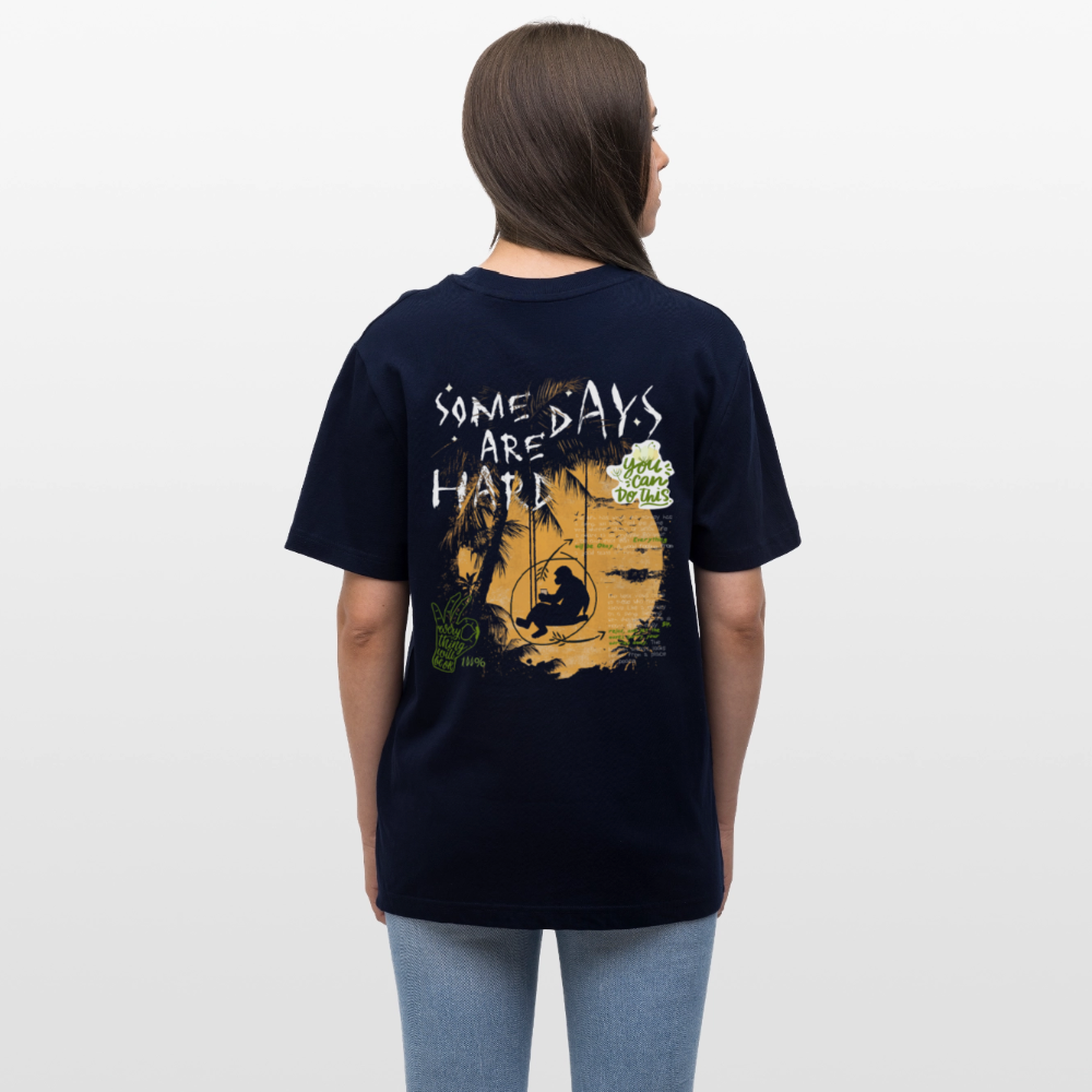 Amphionan, Palmen, 1st | Essential, Relaxed Fit Unisex Bio T-Shirt - Navy