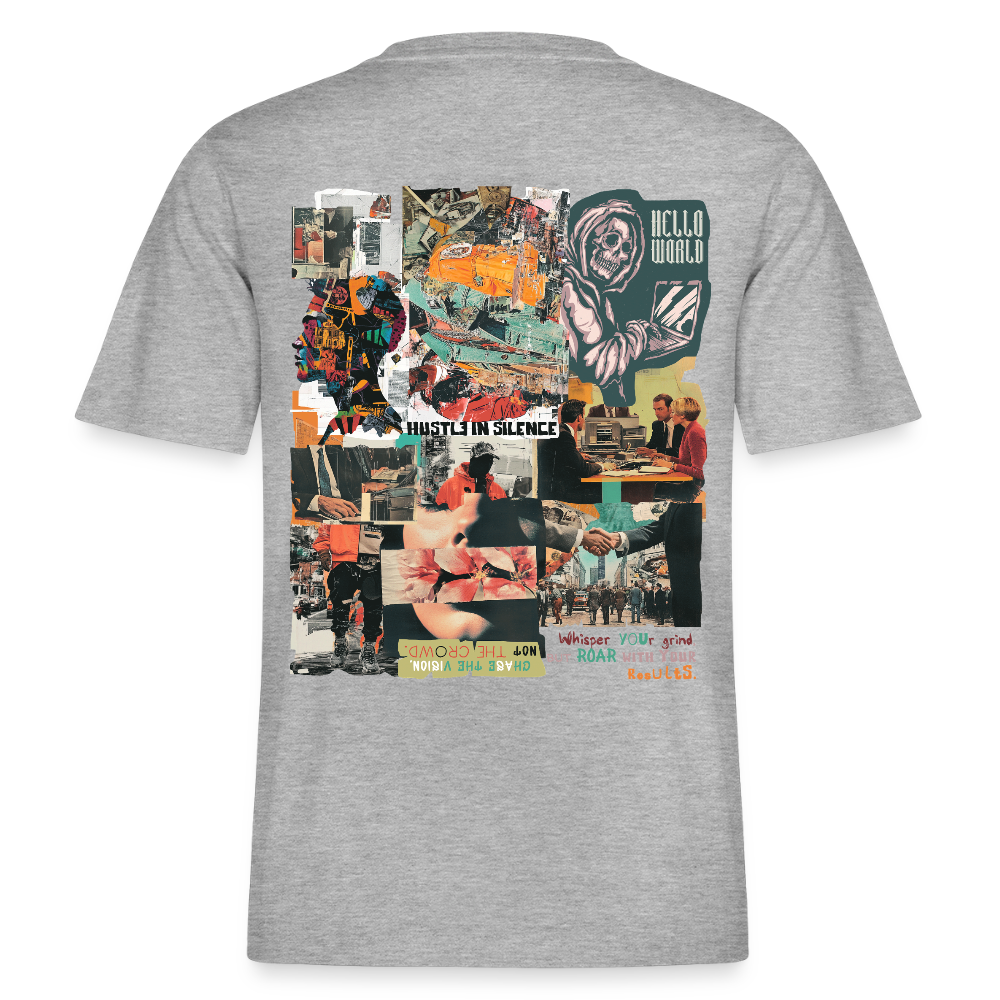 Aurelion, Office, 1st | Essential, Relaxed Fit Unisex Bio T-Shirt - Grau meliert