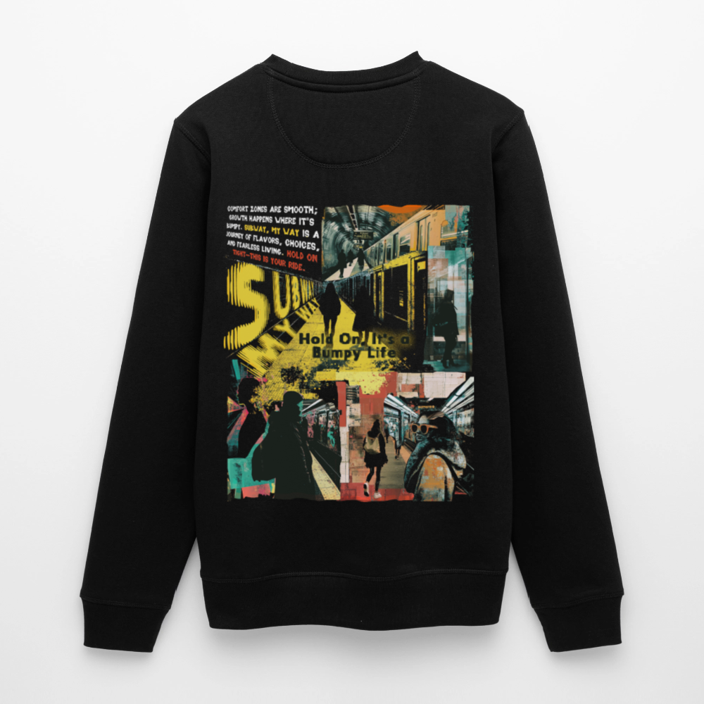 Dionyson, U-Bahn, 1st | Roller, Unisex Bio-Sweatshirt - Schwarz