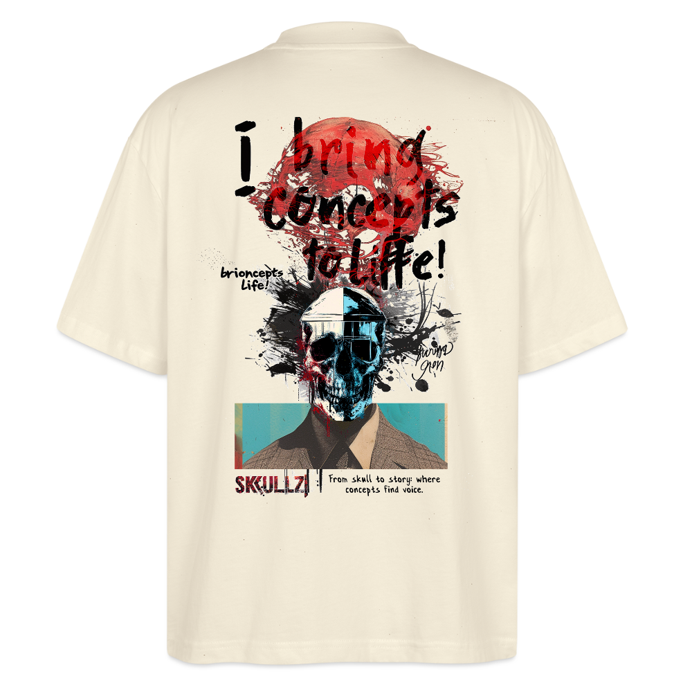 Titanis, Totenkopf, 1st | Blaster, Oversize Bio T-Shirt, Unisex - Weißgrau