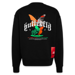 Noşîrêwan, Schmetterling, 1st | Heavyweight Oversized Bio Sweater, Unisex - SOLID BLACK