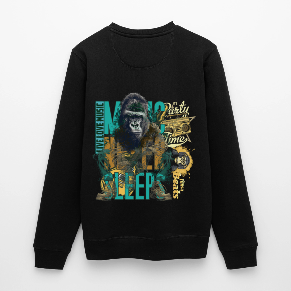 Herakles, Gorilla, 1st | Roller, Unisex Bio-Sweatshirt - Schwarz