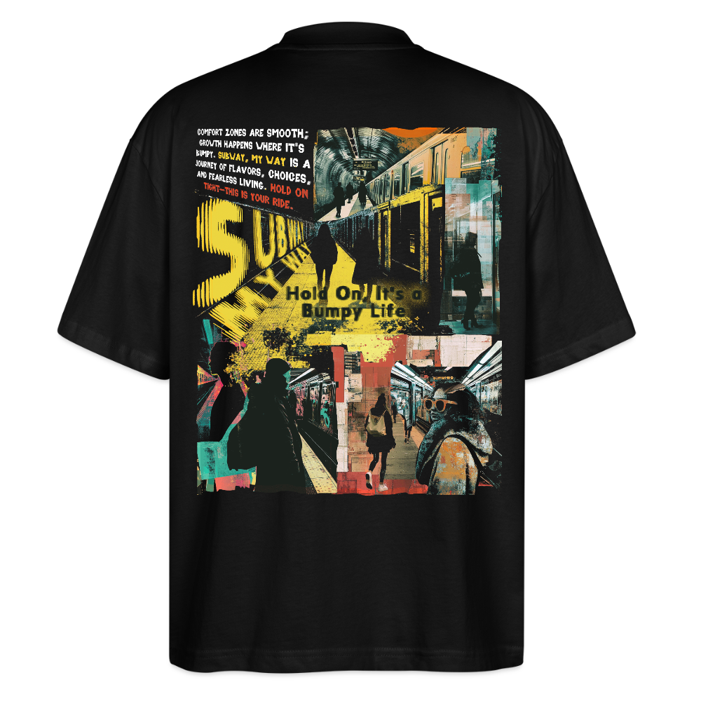 Dionyson, U-Bahn, 1st | Blaster, Oversize Bio T-Shirt, Unisex - Schwarz