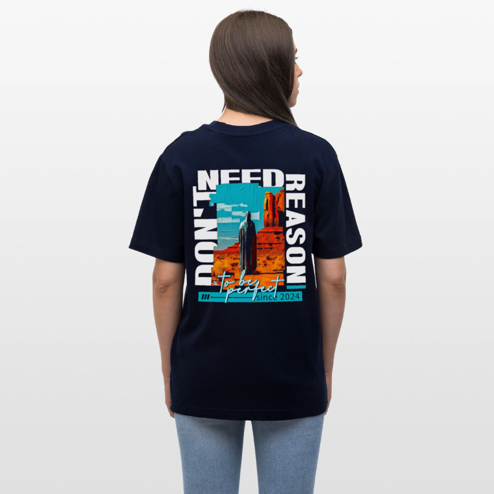 Fuxi, Wüste, 1st | Essential, Relaxed Fit Unisex Bio T-Shirt - Navy