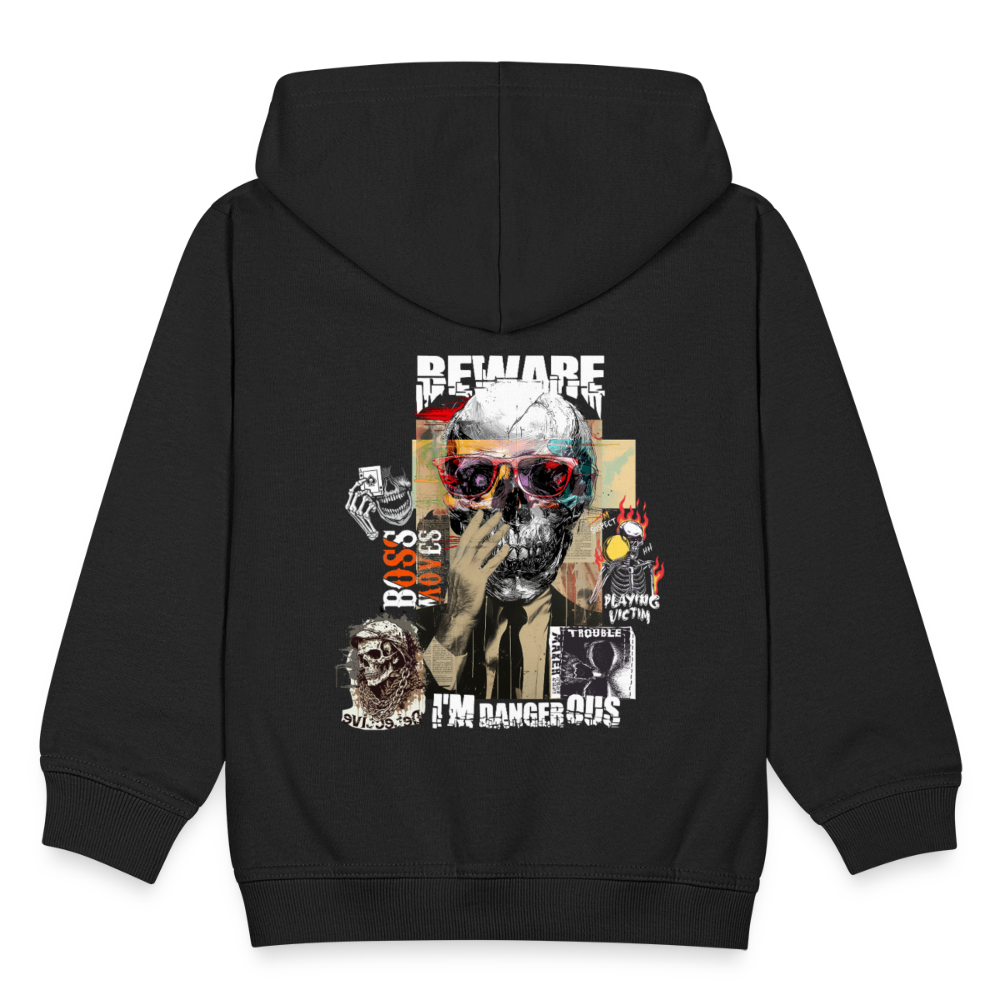 Saxnot, Totenkopf, 1st | Kinder Zip Hoodie - Schwarz