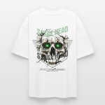 Gliesaron, Totenkopf, 1st | Blaster, Oversize Bio T-Shirt, Unisex - Weiß