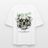 Gliesaron, Totenkopf, 1st | Blaster, Oversize Bio T-Shirt, Unisex - Weiß