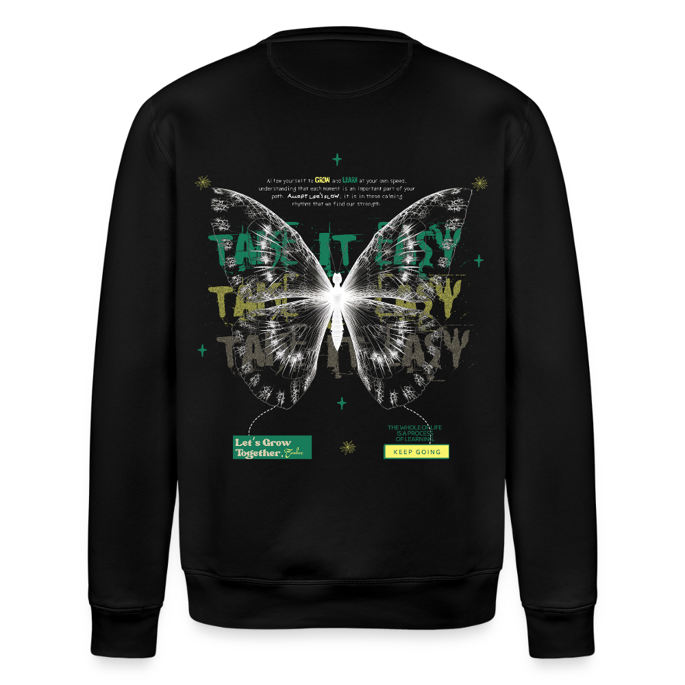 Hesinkar, Schmetterling, 1st | Roller, Unisex Bio-Sweatshirt - Schwarz