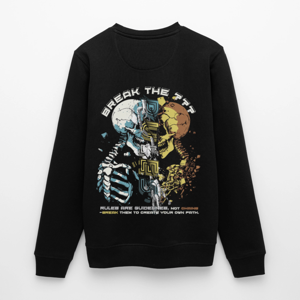 Fujin, Totenkopf, 1st | Roller, Unisex Bio-Sweatshirt - Schwarz