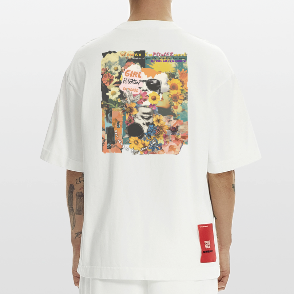 Vaelthar, Blumen, 1st | Heve, Heavyweight Oversized Bio T-Shirt, Unisex - OFF WHITE