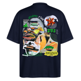 Ereban, Lippen, 1st | Blaster, Oversize Bio T-Shirt, Unisex - Navy