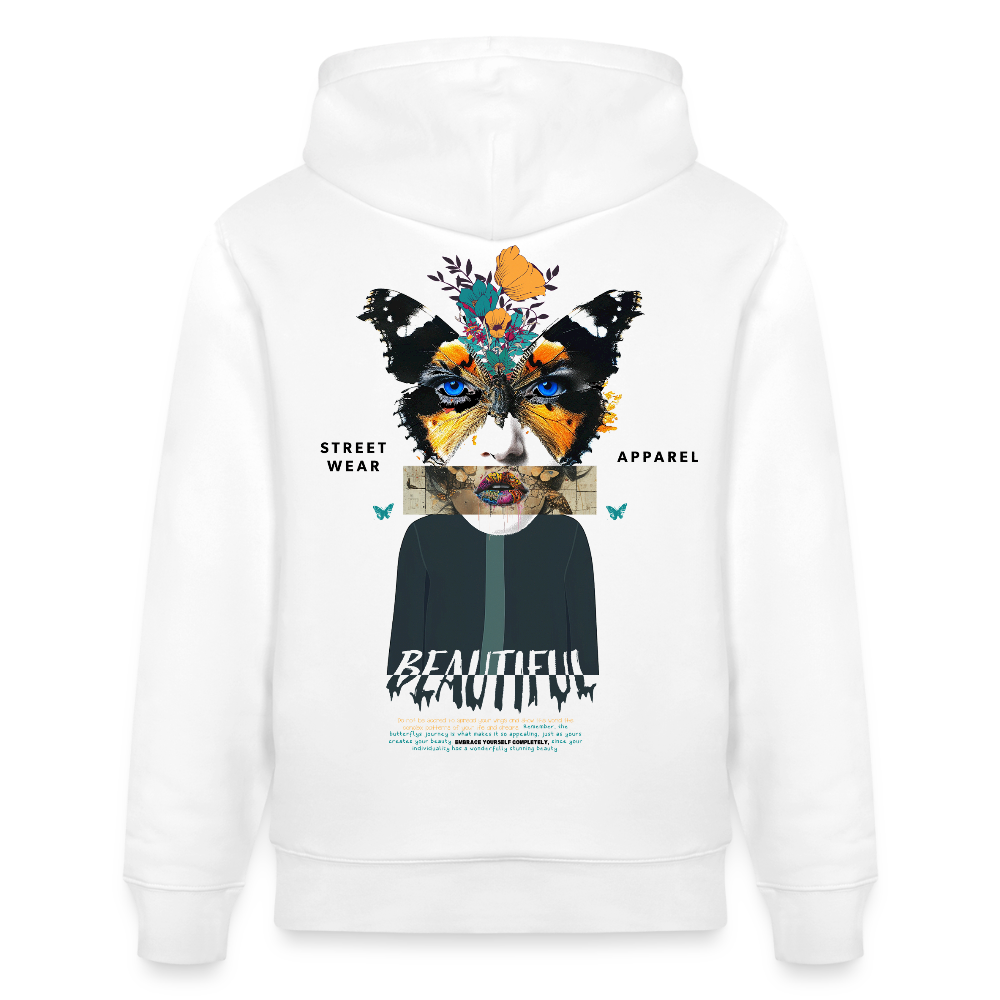 Siriothis, Schmetterling, 1st | Cruiser, Unisex Bio-Hoodie - Weiß