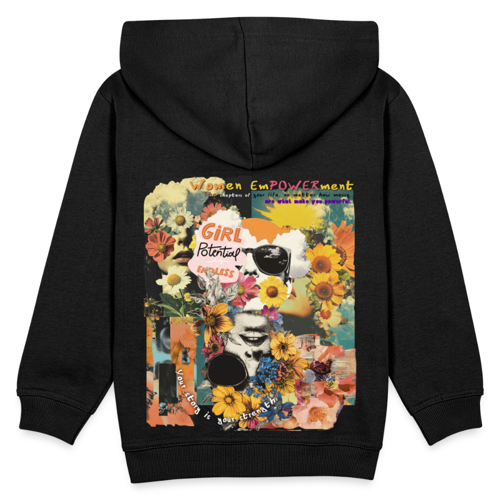 Vaelthar, Blumen, 1st | Kinder Hoodie - Schwarz