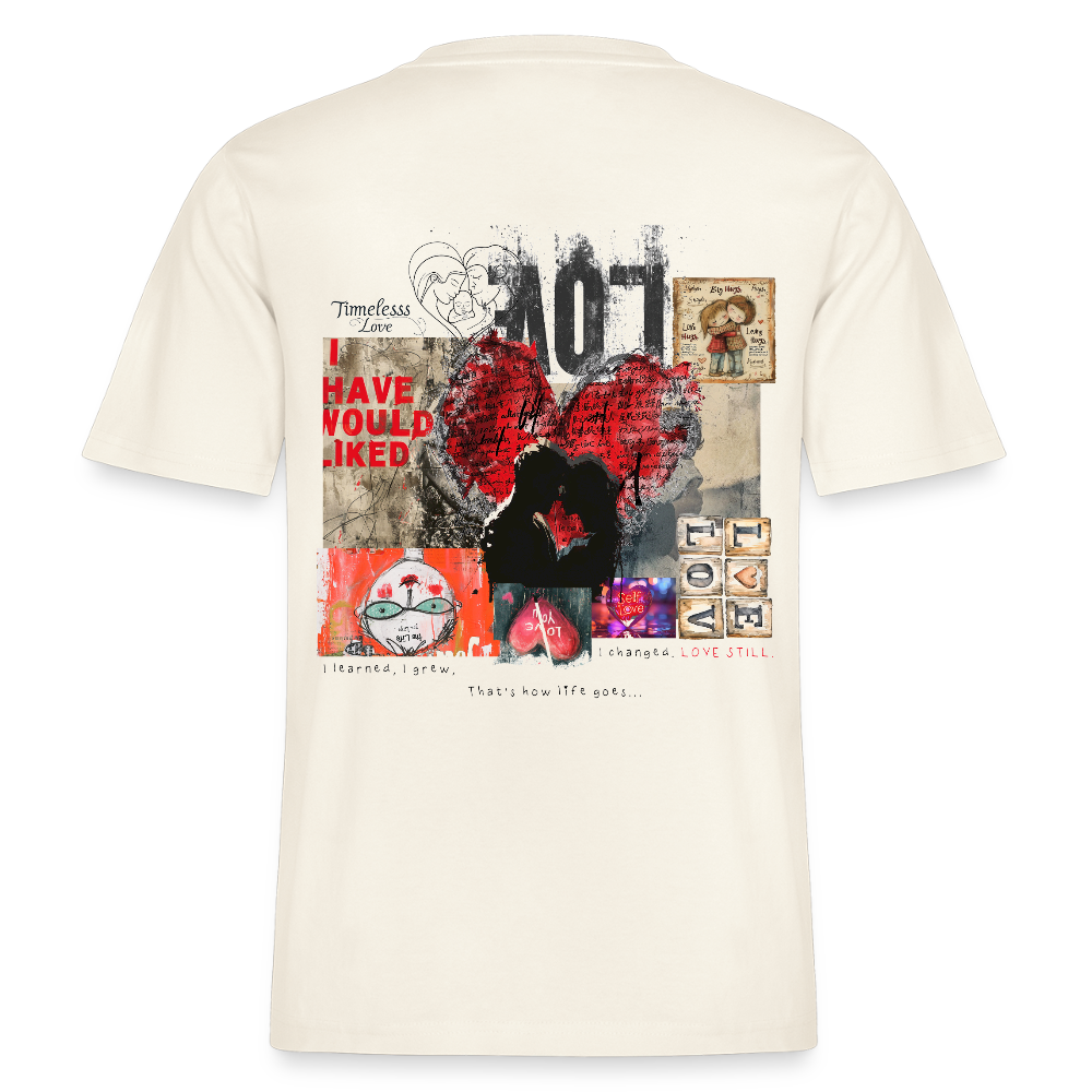 Galevar, Liebe, 1st | Essential, Relaxed Fit Unisex Bio T-Shirt - Naturweiß 