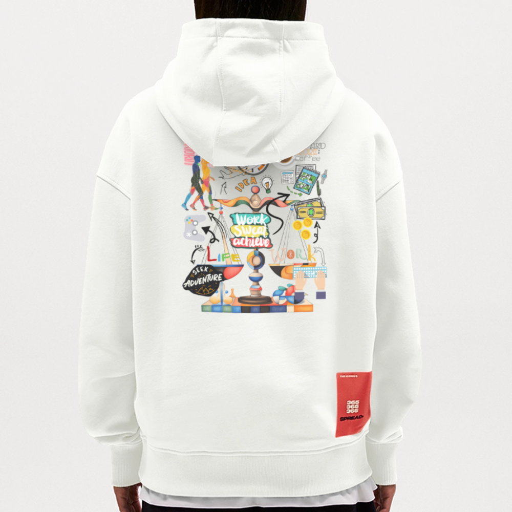Nytheris, Waage, 1st | Heavyweight Oversized Bio Hoodie, Unisex - OFF WHITE